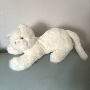 RHTF Reading China & Glass Company Blue Eyed White 22" Laying Soft Plush Cat